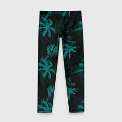Леггинсы для девочки Palm light blue dark, цвет: 3D-принт
