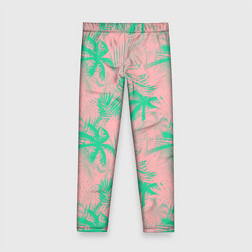 Детские легинсы Palm turquoise pink / 3D-принт – фото 2