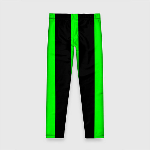 Детские легинсы Color green black line / 3D-принт – фото 2