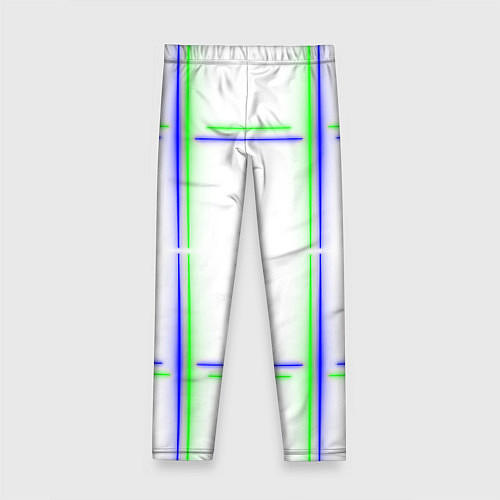 Детские легинсы Neon white green light blue / 3D-принт – фото 2
