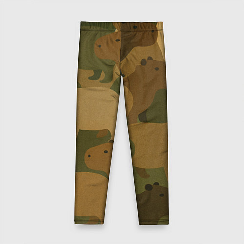 Детские легинсы Капибара - камуфляж / 3D-принт – фото 2