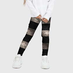 Леггинсы для девочки Черно-белая тельняшка текстура, цвет: 3D-принт — фото 2