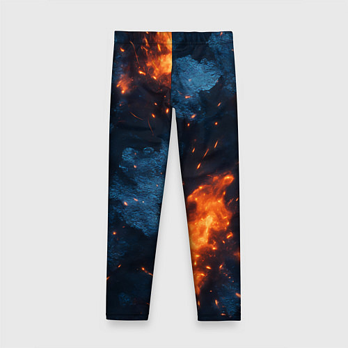 Детские легинсы Синий камуфляж с искрами / 3D-принт – фото 2