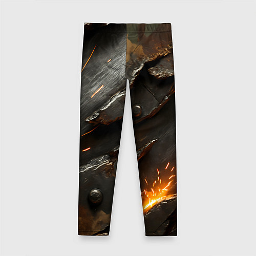 Детские легинсы Искры метала под камуфляжем / 3D-принт – фото 2