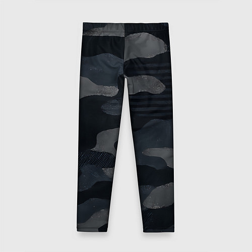 Детские легинсы Текстура - камуфляжная синяя ткань / 3D-принт – фото 2