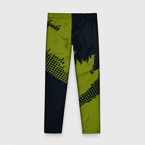 Детские легинсы Абстрактная текстура в зеленом / 3D-принт – фото 2