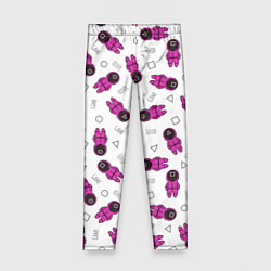 Леггинсы для девочки Персонажи корейского сериала игра в кальмара, цвет: 3D-принт