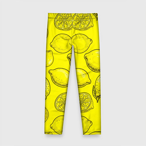 Детские легинсы Яркий лимонный узор - паттерн / 3D-принт – фото 2