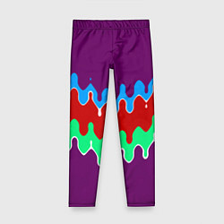 Леггинсы для девочки Фиолетовый с искажёнными абстрактными полосами, цвет: 3D-принт