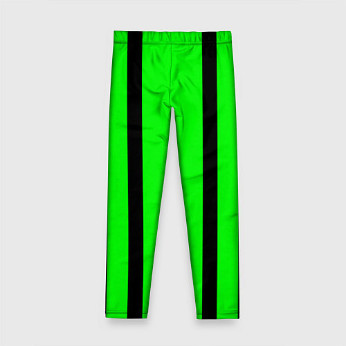 Детские легинсы Color black and green stripes / 3D-принт – фото 2