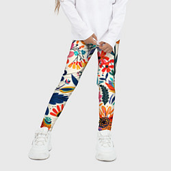 Леггинсы для девочки Простые цветы, цвет: 3D-принт — фото 2