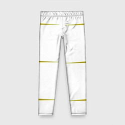 Леггинсы для девочки Color white pink yellow stripes, цвет: 3D-принт