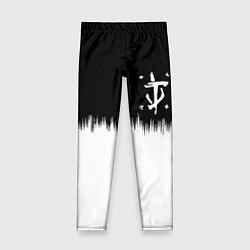 Леггинсы для девочки Doom краски черно белый, цвет: 3D-принт