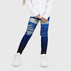 Леггинсы для девочки Эльбрус с облаками, цвет: 3D-принт — фото 2