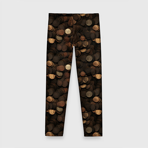 Детские легинсы Монеты - паттерн / 3D-принт – фото 2