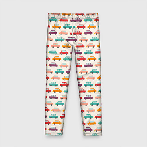 Детские легинсы Цветные машинки паттерн / 3D-принт – фото 2