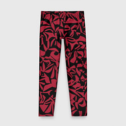 Леггинсы для девочки Тёмный чёрно-розовый паттерн абстрактный, цвет: 3D-принт