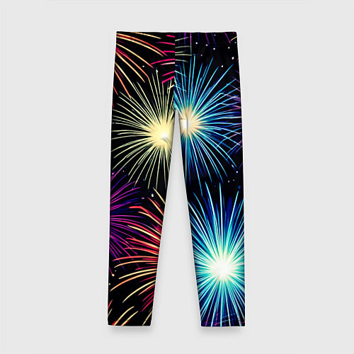Детские легинсы Стилизованный праздничный салют / 3D-принт – фото 2