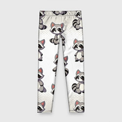 Леггинсы для девочки Много енотов, цвет: 3D-принт