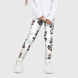 Леггинсы для девочки Много енотов, цвет: 3D-принт — фото 2