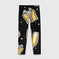 Леггинсы для девочки Новогодний вайб, цвет: 3D-принт