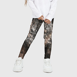 Леггинсы для девочки Абстракция - brown darkness, цвет: 3D-принт — фото 2