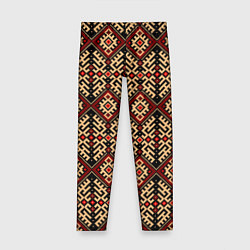 Детские легинсы Славянский вышивной орнамент макошь