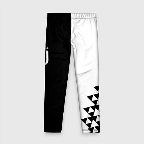 Детские легинсы Juventus черно белая геометрия текстура / 3D-принт – фото 2
