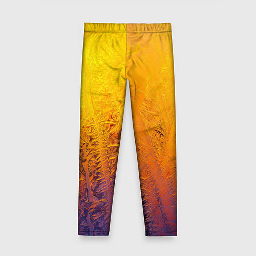 Детские легинсы Узоры золотистого инея / 3D-принт – фото 2
