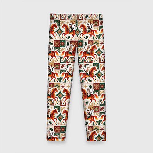 Детские легинсы Винтажные коты всадники на лошади / 3D-принт – фото 2