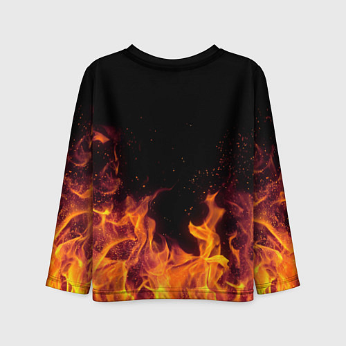 Детский лонгслив Валера - кулон на цепи в огне / 3D-принт – фото 2