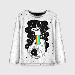 Лонгслив детский Единорог астронавт, цвет: 3D-принт
