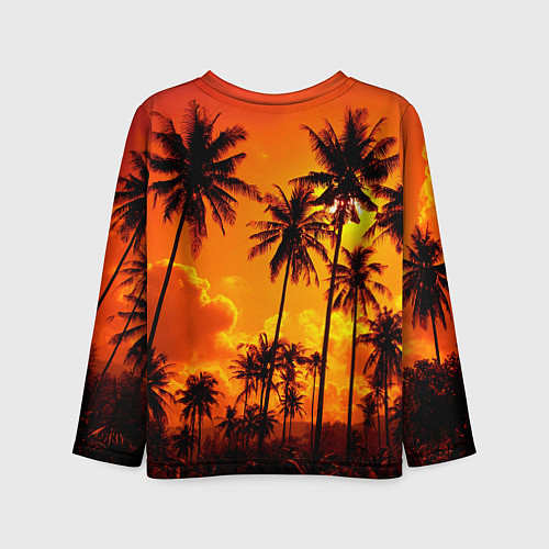 Детский лонгслив Таиланд - пальмы на закате / 3D-принт – фото 2