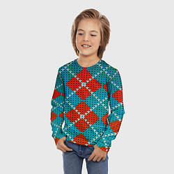 Лонгслив детский Knitting pattern, цвет: 3D-принт — фото 2