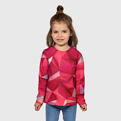 Лонгслив детский Розовые грани, цвет: 3D-принт — фото 2