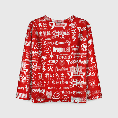 Детский лонгслив ЛОГО АНИМЕ МУЛЬТФИЛЬМОВ / 3D-принт – фото 2