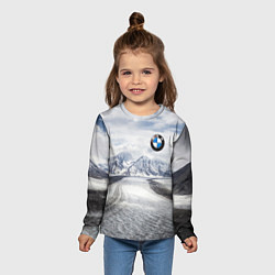 Лонгслив детский BMW - снежная вершина, цвет: 3D-принт — фото 2