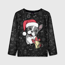 Детский лонгслив Merry Christmas - french bulldog