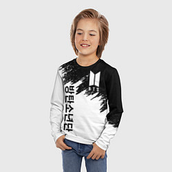 Лонгслив детский BTS: White & Black, цвет: 3D-принт — фото 2