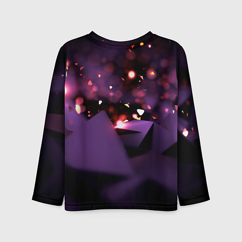 Детский лонгслив Фиолетовая абстракция с блестками / 3D-принт – фото 2