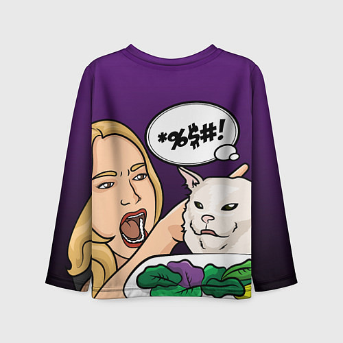 Детский лонгслив Woman yelling at a cat / 3D-принт – фото 2