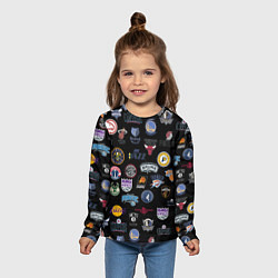 Лонгслив детский NBA Pattern, цвет: 3D-принт — фото 2