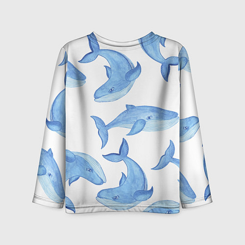 Детский лонгслив Косяк китов / 3D-принт – фото 2