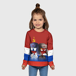 Лонгслив детский СССР - Россия, цвет: 3D-принт — фото 2
