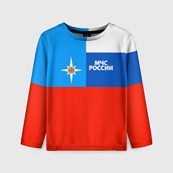 Лонгслив детский Флаг МЧС России, цвет: 3D-принт