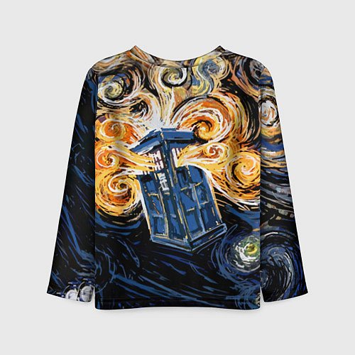 Детский лонгслив Van Gogh Tardis / 3D-принт – фото 2