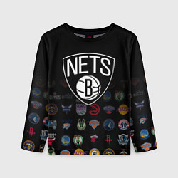 Лонгслив детский Brooklyn Nets 1, цвет: 3D-принт