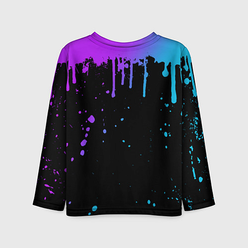 Детский лонгслив НЕОНОВЫЕ ПОДТЕКИ / 3D-принт – фото 2