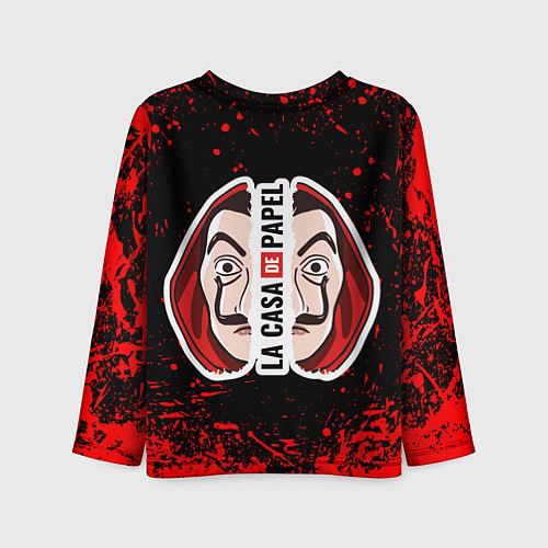 Детский лонгслив La Casa de Papel спина Z / 3D-принт – фото 2