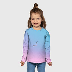 Лонгслив детский Чайки птицы полет градиент, цвет: 3D-принт — фото 2